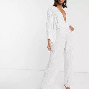 ASOS Beaded White Jumpsuit